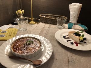 dessert - creme brulee and cheesecake  at AIN SOPH.Journey in Kyoto