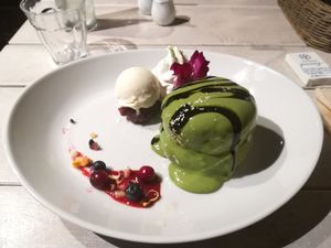 Matcha pancakes at AIN SOPH.Journey in Kyoto