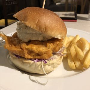 Soy chicken burger. Nice! at AIN SOPH.Journey in Kyoto