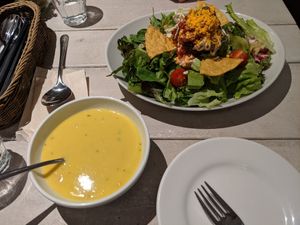 Soup of the day (corn chowder) and taco rice at AIN SOPH.Journey in Kyoto