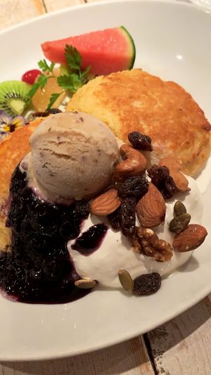 Vegan pancakes at AIN SOPH.Journey in Kyoto