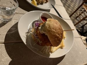 BEST Burger 😍 ‚chicken‘ with coleslaw and tartar sauce at AIN SOPH.Journey in Kyoto