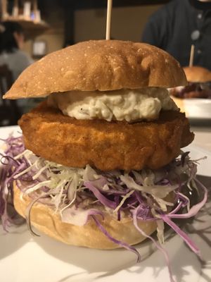 Faux chicken burger at AIN SOPH.Journey in Kyoto