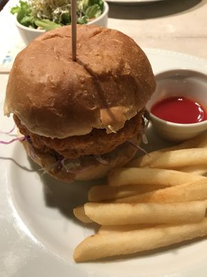 Chikn burger with house made tartare sauce  at AIN SOPH.Journey in Kyoto