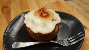 Carrot cake at The Butcher's Son in Auckland