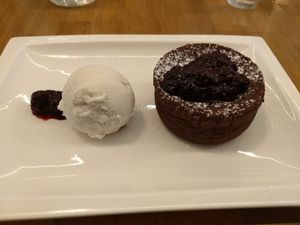 Chocolate fondant cake! at The Butcher's Son in Auckland