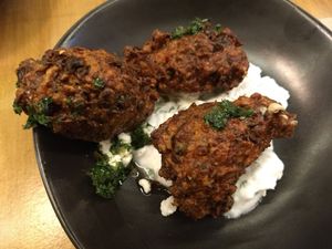 Pea & courgette fritters at The Butcher's Son in Auckland