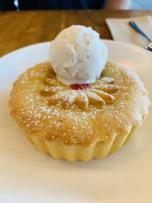 Peach, apple, passion fruit pie with coconut ice cream  at The Butcher's Son in Auckland