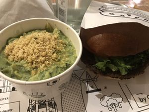 Burger and artichoke dip at By Chloe - Covent Garden in London
