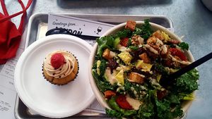 Kale Salad and Tiramisu/Raspberry Cupcake  at By Chloe - Covent Garden in London