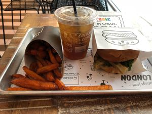 Monthly burger, ice tea, sweet potatoes fries and a free cookie! at By Chloe - Covent Garden in London