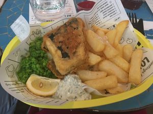 fish and chips at By Chloe - Covent Garden in London