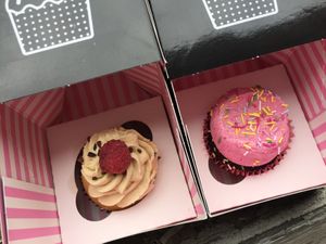 Tiramisu Cupcake and Chocolate Raspberry Cupcake at By Chloe - Covent Garden in London