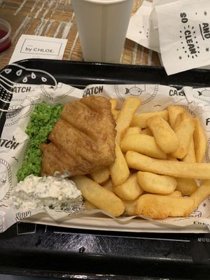 Fish and chips at By Chloe - Covent Garden in London