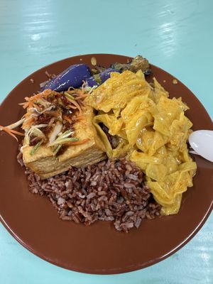 Mixed veg rice  at Jian Kang Zhai 健康斋 in Central Singapore