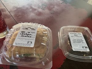 Chickpea Sammie and Almond Joy Bar  at Raw Deal in Menomonie