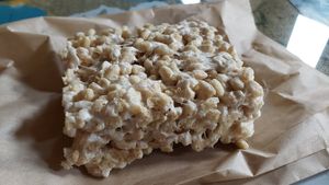 Vegan rice crispie treat ($4). Really good. at Raw Deal in Menomonie