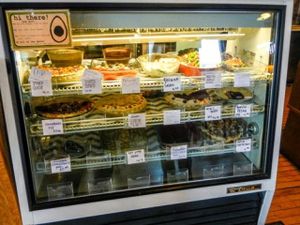 vegan food case at Raw Deal in Menomonie