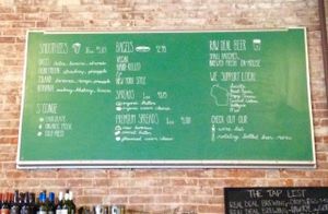 drinks sign at Raw Deal in Menomonie