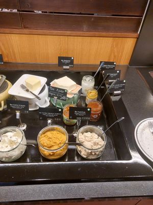 Savory bread spreads at Hotel Stadthalle in Vienna