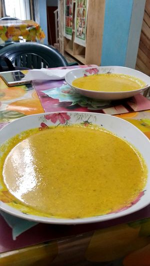 Really tasty vegan soup at Bananas in Iquitos