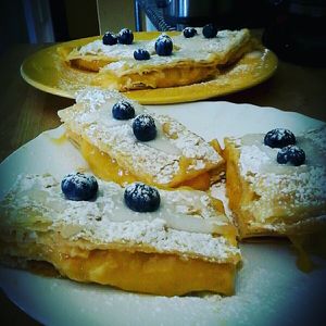 Vegan vanilla slices at Casa Das Flores in Tomar