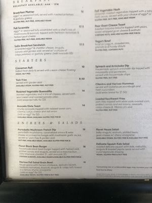 Dining menu   at SEA - Floret in Seattle