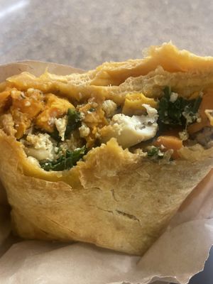 Floret burrito (tofu scramble, garlicky kale, sweet potato)   at SEA - Floret in Seattle