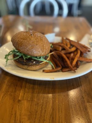 Black bean burger   at SEA - Floret in Seattle