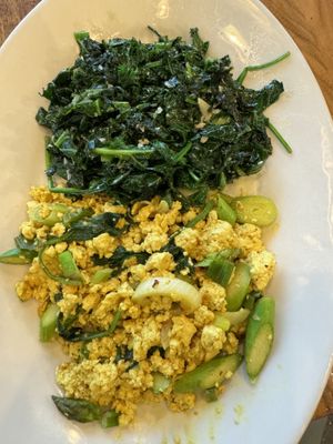 Asparagus scramble with garlicky greens  at SEA - Floret in Seattle