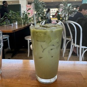 matcha with oat milk   at SEA - Floret in Seattle