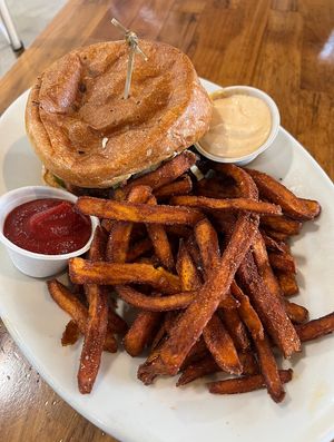 Tofu sandwich + yam friesd  at SEA - Floret in Seattle