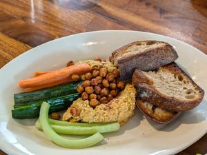 Hummus and sourdough plate at SEA - Floret in Seattle