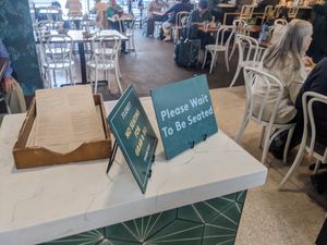 Hostess will seat you, grab&go does not get seating at SEA - Floret in Seattle