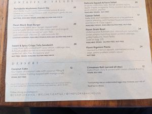 2 dessert options, both vegan at SEA - Floret in Seattle