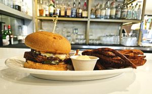 Sweet and Spicy Crispy Tofu Sandwich on a GF Bun at SEA - Floret in Seattle