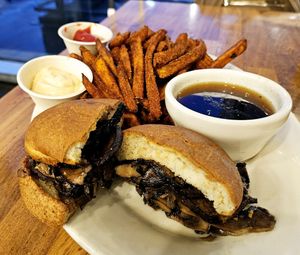 Mushroom Au Jus on a Gluten-Free Bun at SEA - Floret in Seattle
