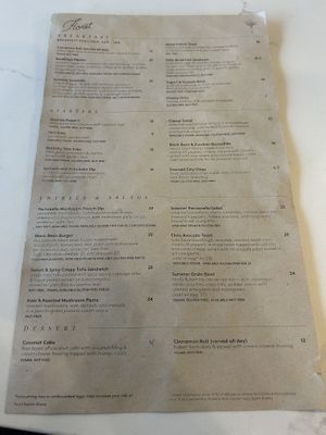 Menu  at SEA - Floret in Seattle