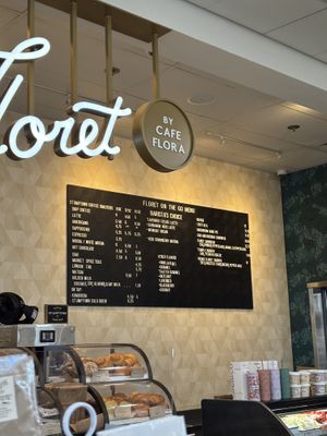 On the go menu board  at SEA - Floret in Seattle