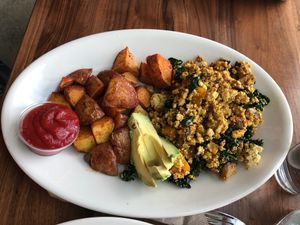 Forager’s Scramble (vegan option with tofu and potatoes) at SEA - Floret in Seattle