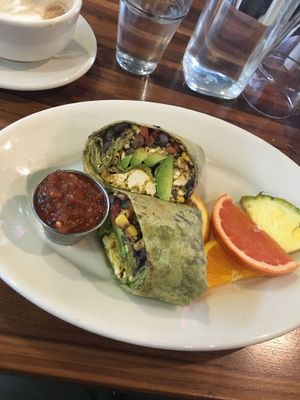 Vegan Black Bean Breakfast Burrito at SEA - Floret in Seattle