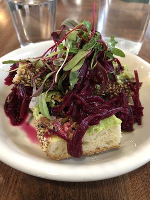 Avocado toast with pickled beets. at SEA - Floret in Seattle