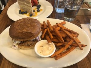 Jackfruit burger at SEA - Floret in Seattle