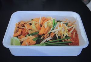 Eggless Pad Thai - 70 ฿ at Home Cafe Tha Tian in Bangkok