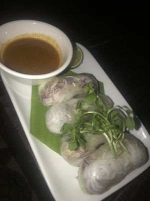 Fresh spring rolls  at Utopia in Luang Prabang