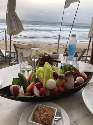 Crudites in front on the Andaman! at Catch Beach Club in Phuket