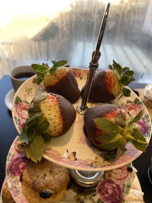 Chocolate covered strawberries (afternoon tea)  at Baskerville's Coffee House in Maidstone