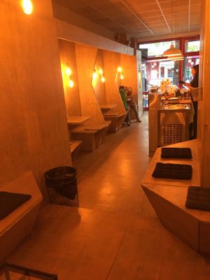 Cute seating area at Delabuu Ice Cream in Berlin
