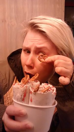 brezel ice cream, yummy! at Delabuu Ice Cream in Berlin