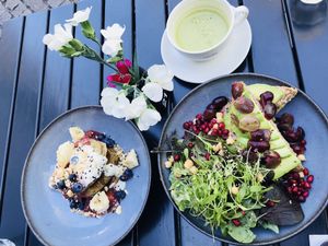 Blueberry pancakes and Avocado toast  at roots - Schanzengraben in Zurich